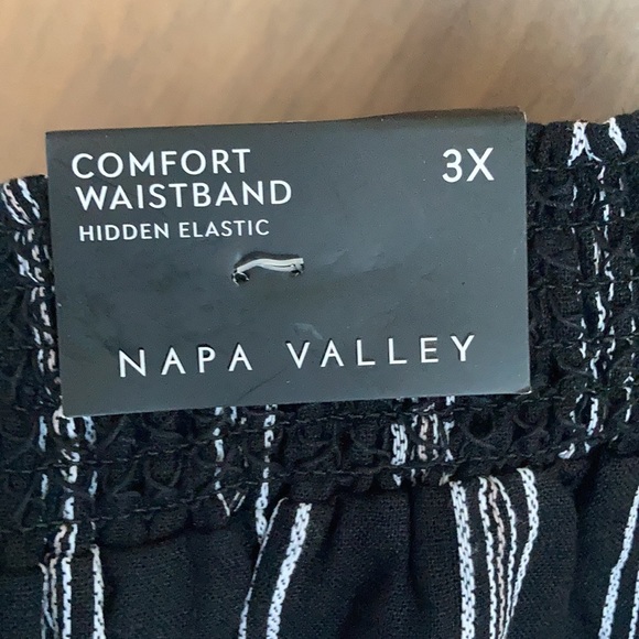 Napa valley striped pull on short w crochet detail linen blend 3X - Picture 14 of 15